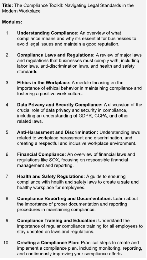compliance off the shelf eLearning