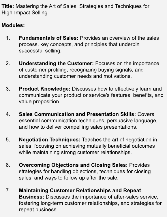 sales off the shelf elearning
